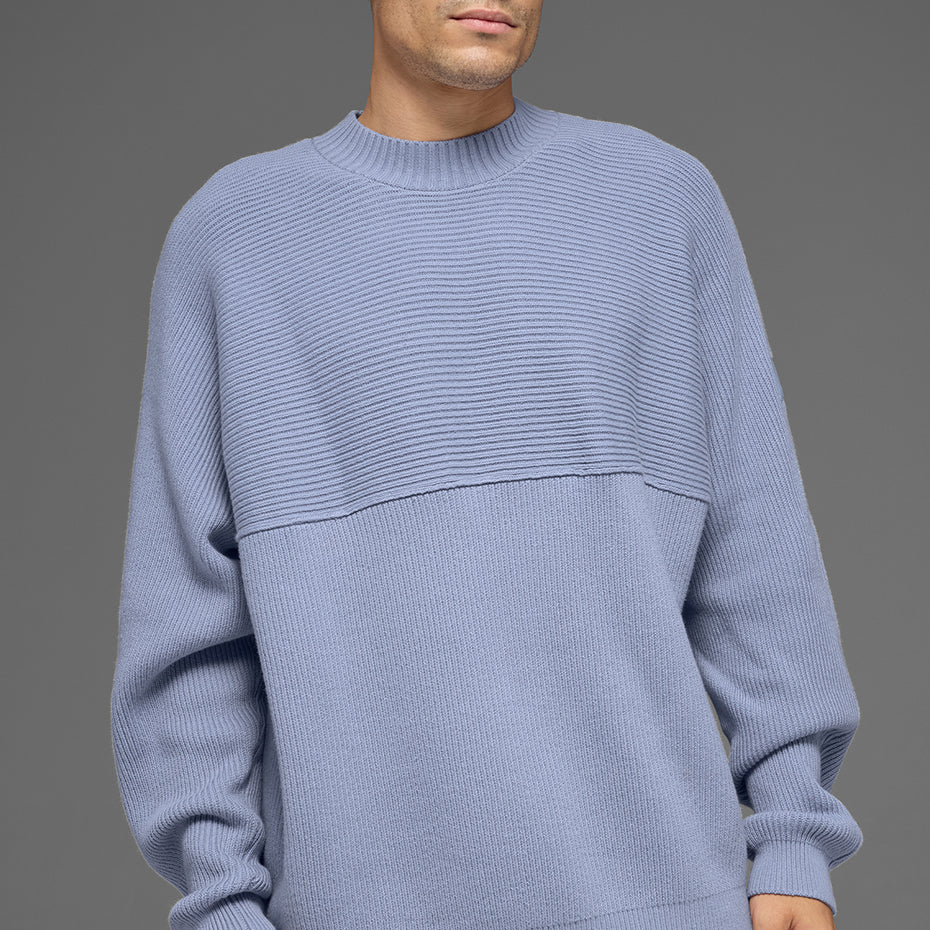 Domain Shift Rib Knit Sweater Crew - Winter Frost