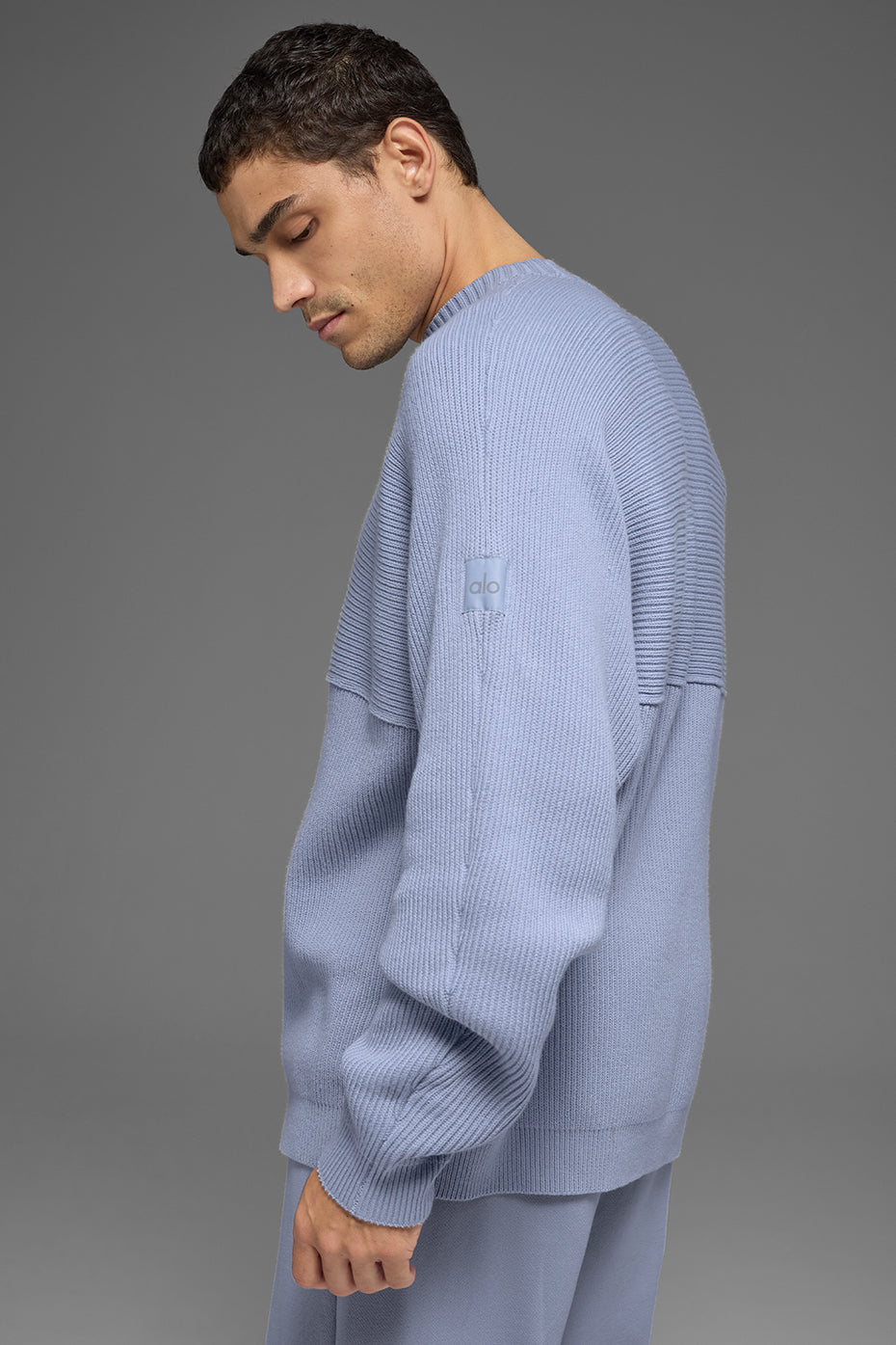Domain Shift Rib Knit Sweater Crew - Winter Frost