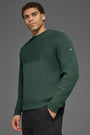 Domain Shift Rib Knit Sweater Crew - Clover Green