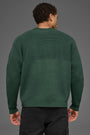 Domain Shift Rib Knit Sweater Crew - Clover Green