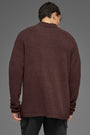 Textured Knit Long Sleeve Polo - Brownstone