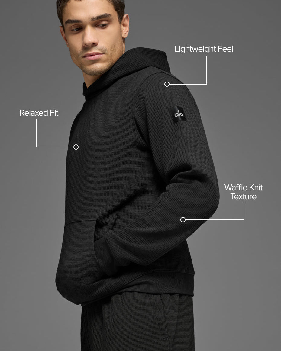 Waffle Lounge Hoodie - Black