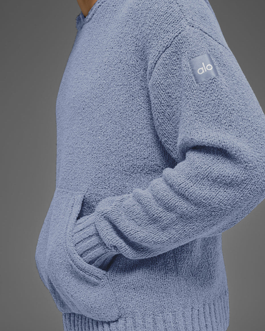 Textured Knit Hoodie - Winter Frost