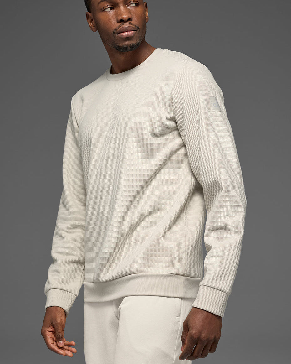 Waffle Lounge Long Sleeve Crew - Bone