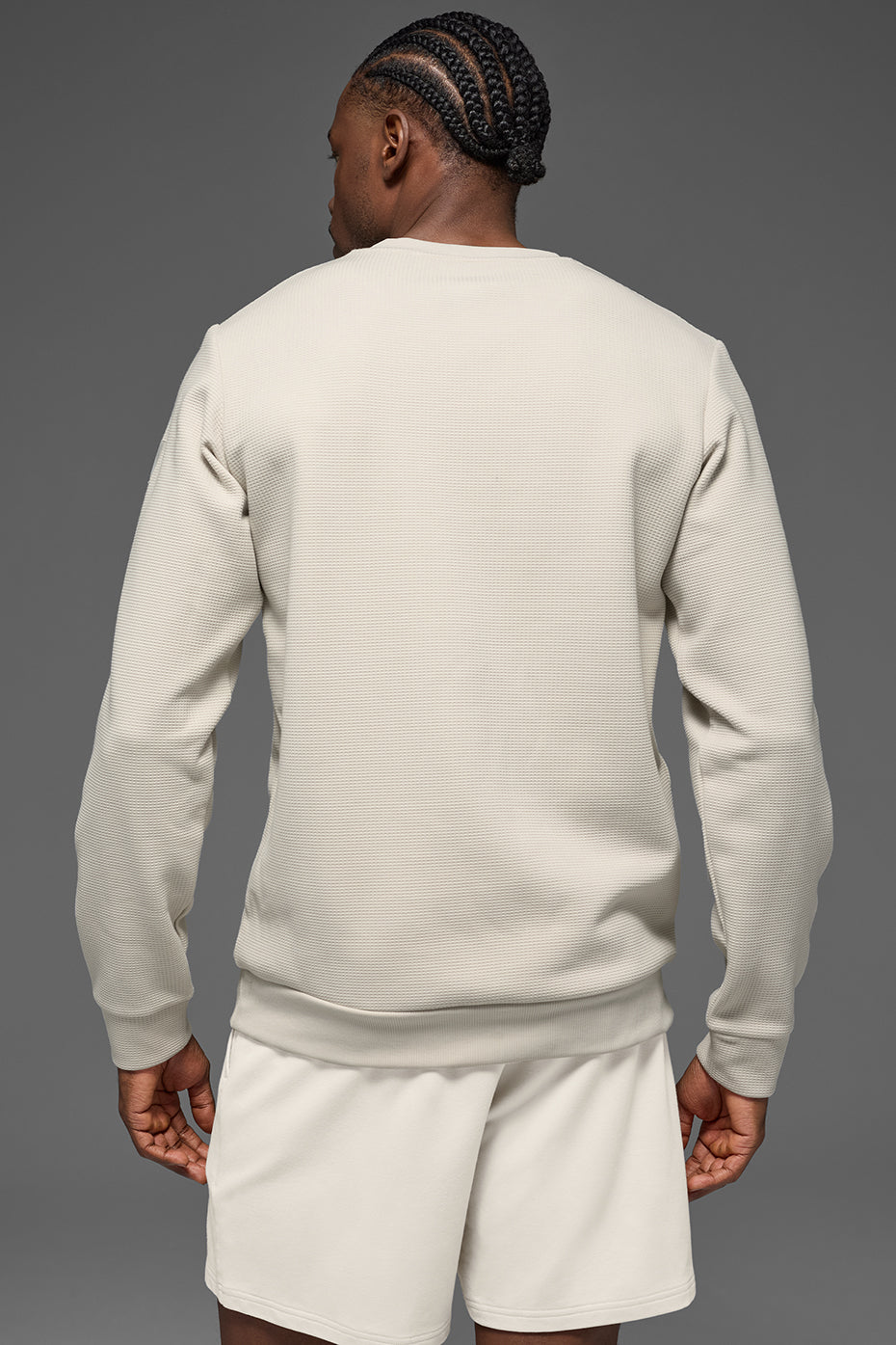 Waffle Lounge Long Sleeve Crew - Bone