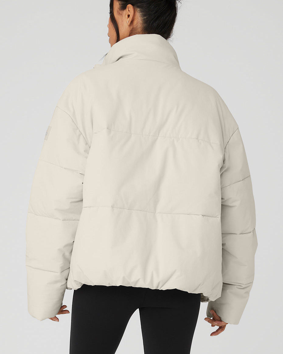 Stretch Woven Street Puffer - Bone