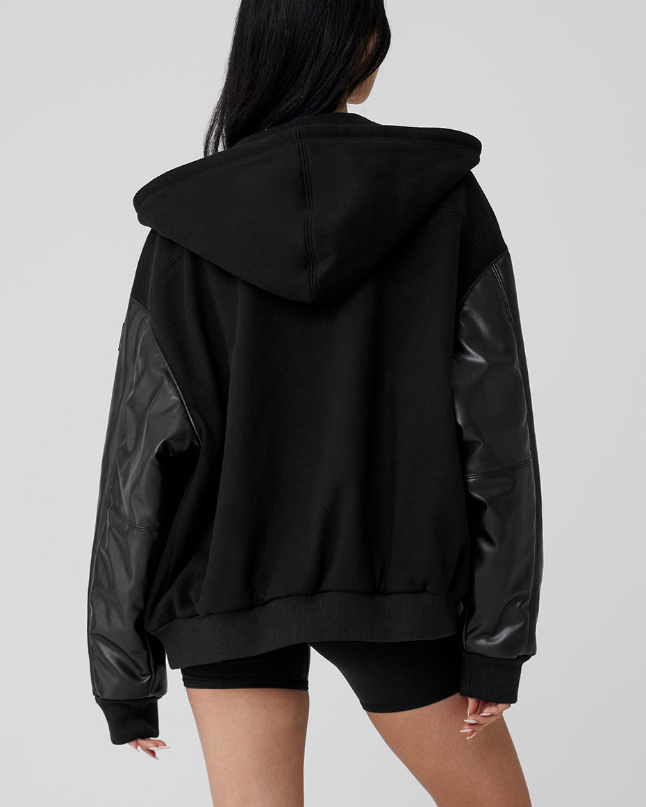 Select Hooded Bomber Jacket - Black
