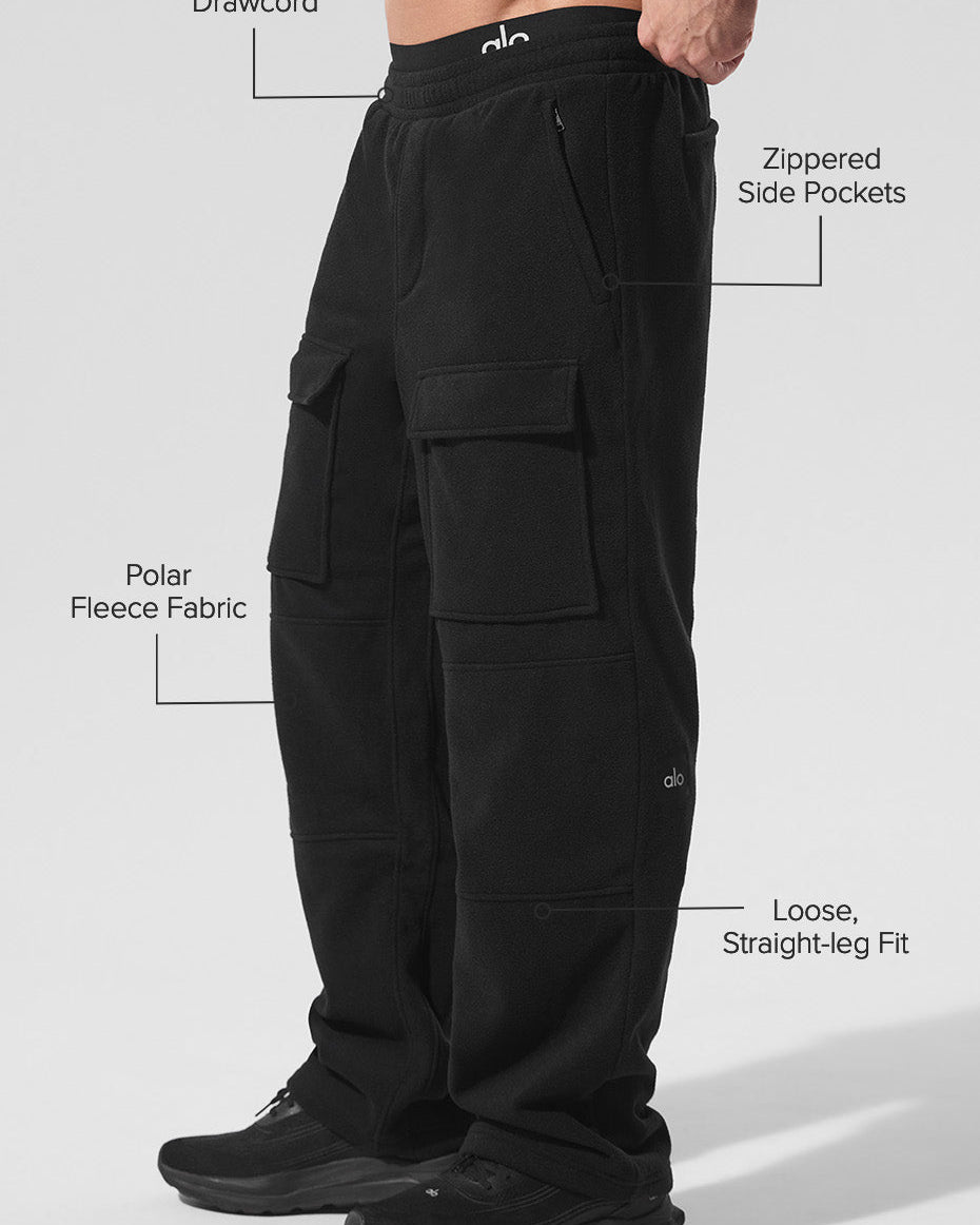 Polar Fleece Ridge Cargo Pants - Black