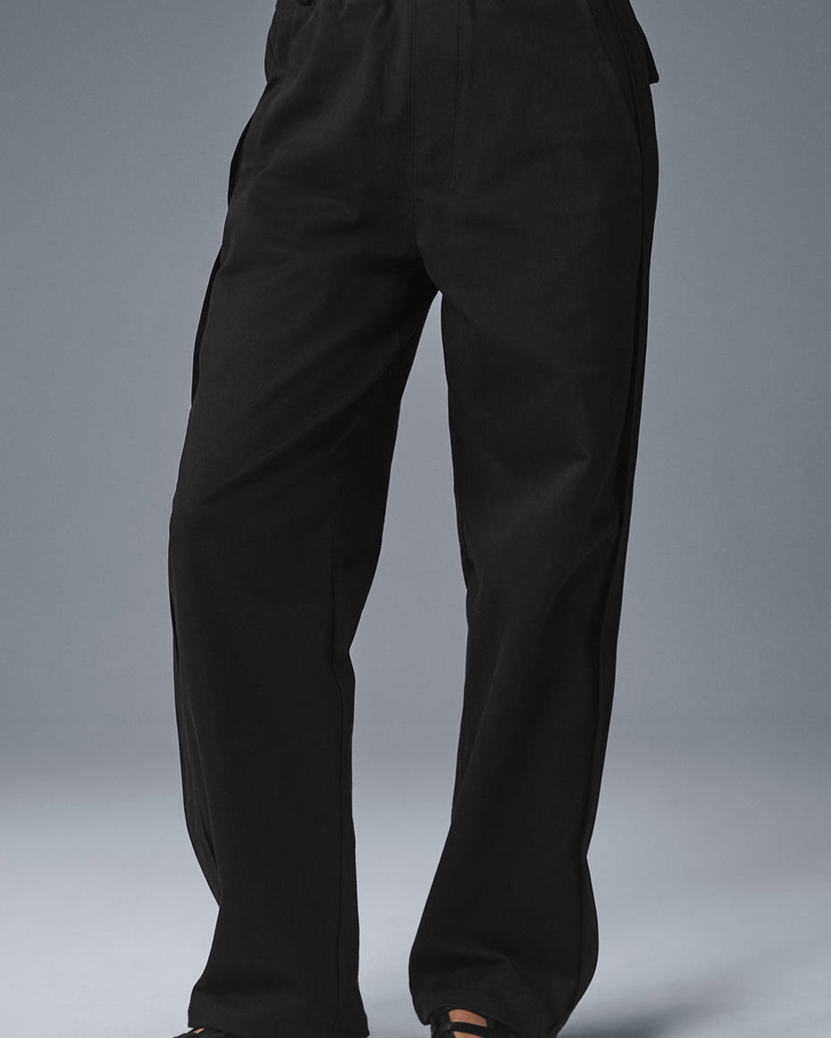 Edition Sueded Straight Leg Pant - Black