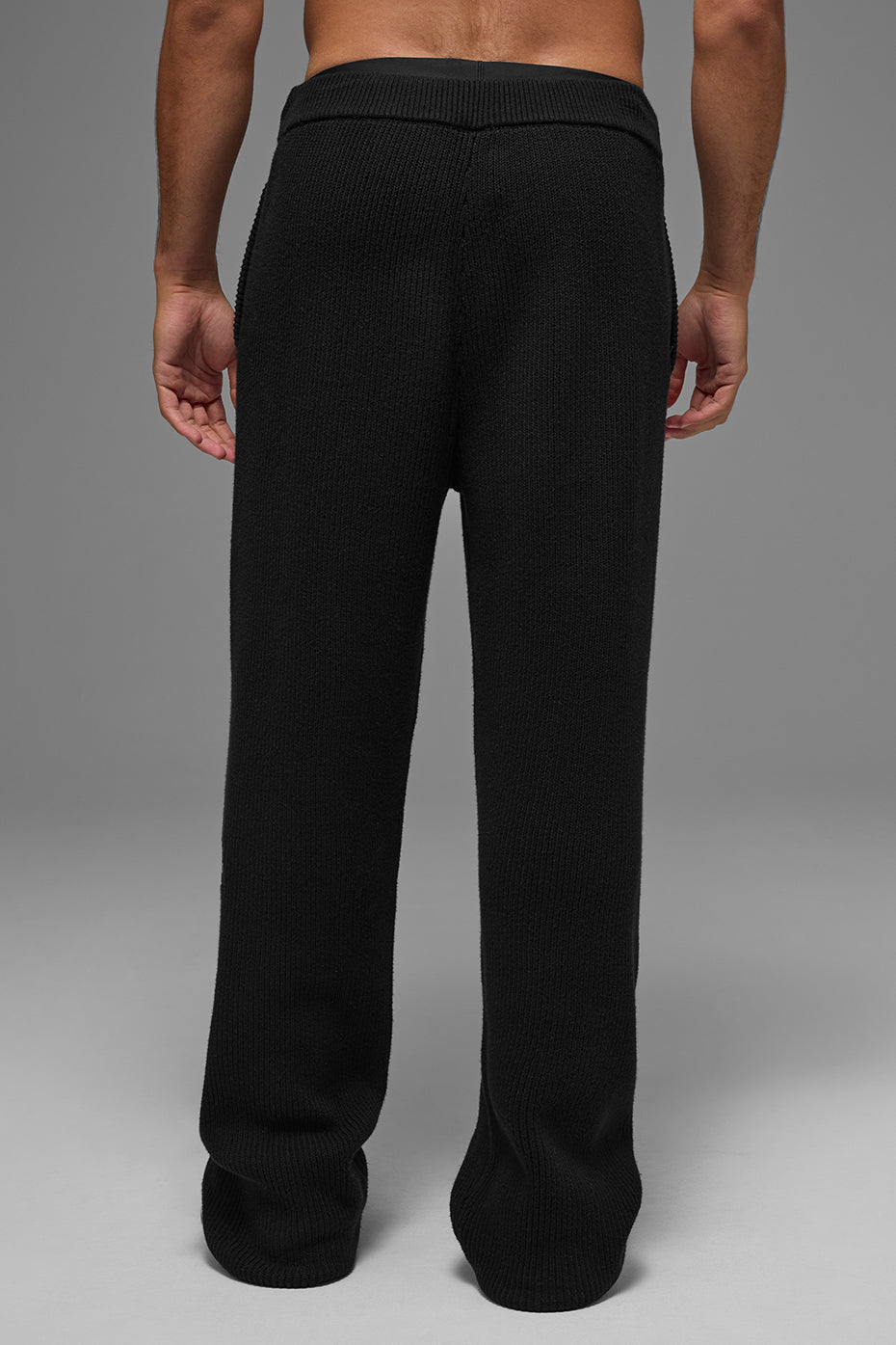 Domain Rib Knit Sweatpant - Black