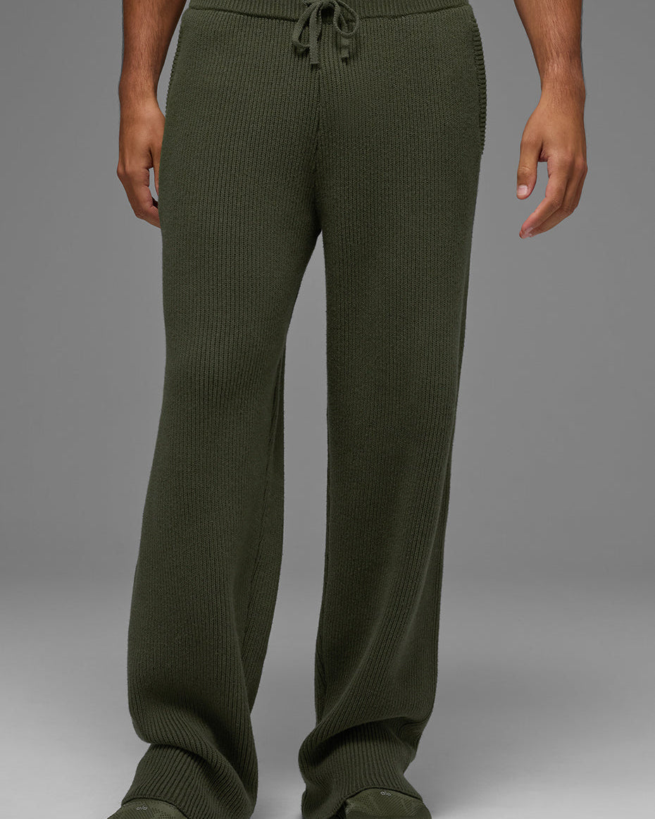 Domain Rib Knit Sweatpant - Green Olive