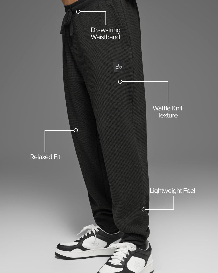 Waffle Lounge Jogger - Black