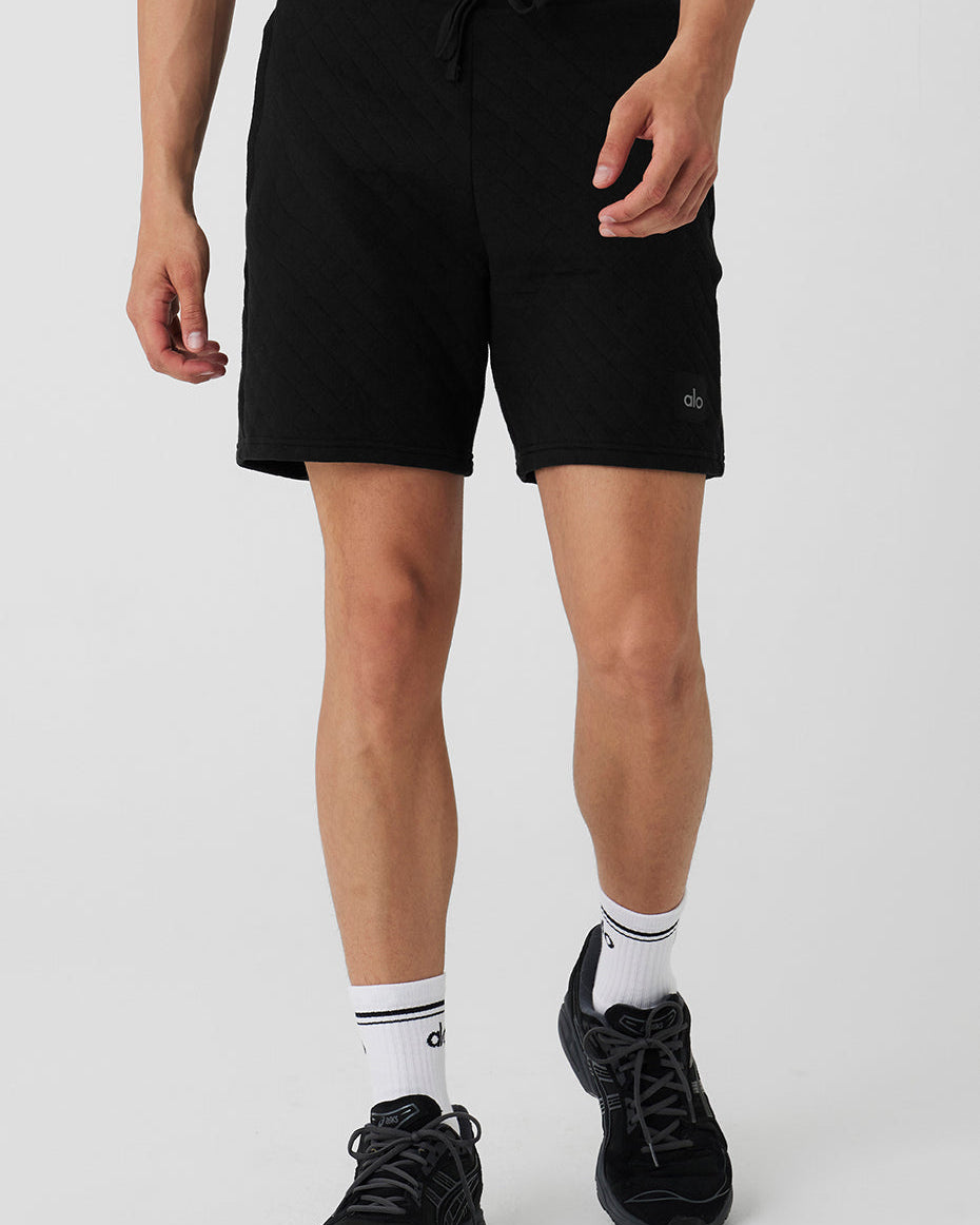 Quilted Stadium Short - Black