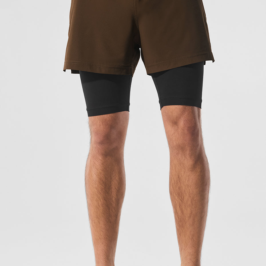 5" Revival 2-in-1 Short - Espresso/Black