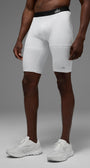 9" Flight Compression Short - White