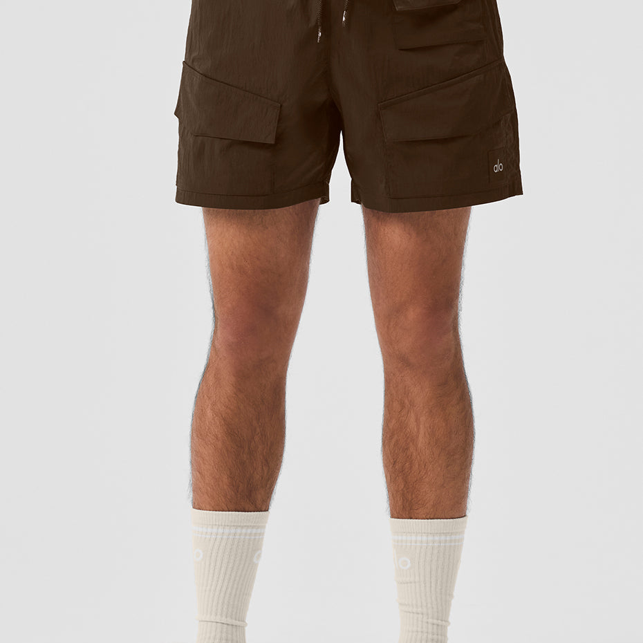 7" Crinkle Nylon Excursion Cargo Short - Espresso