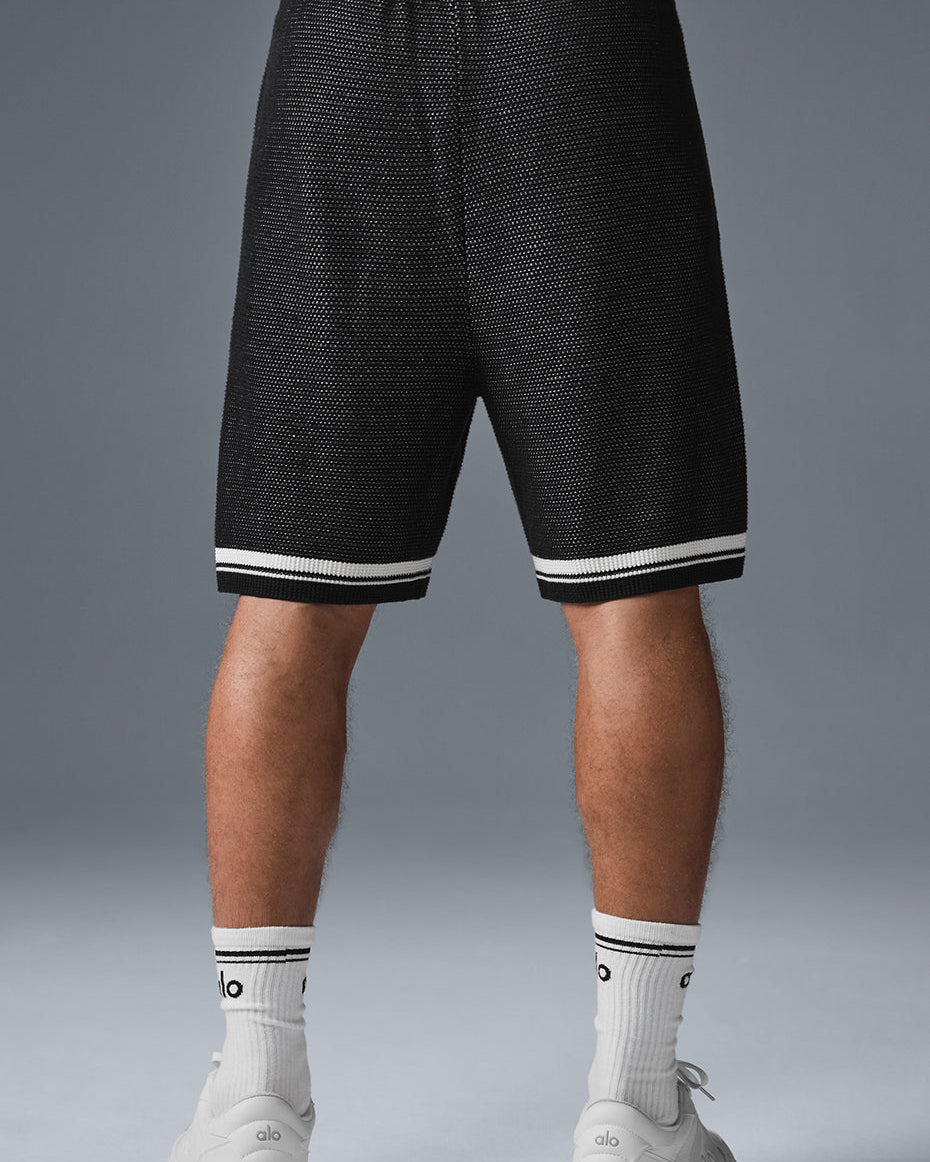 7" Sports Club Sweater Knit Basketball Short - Black