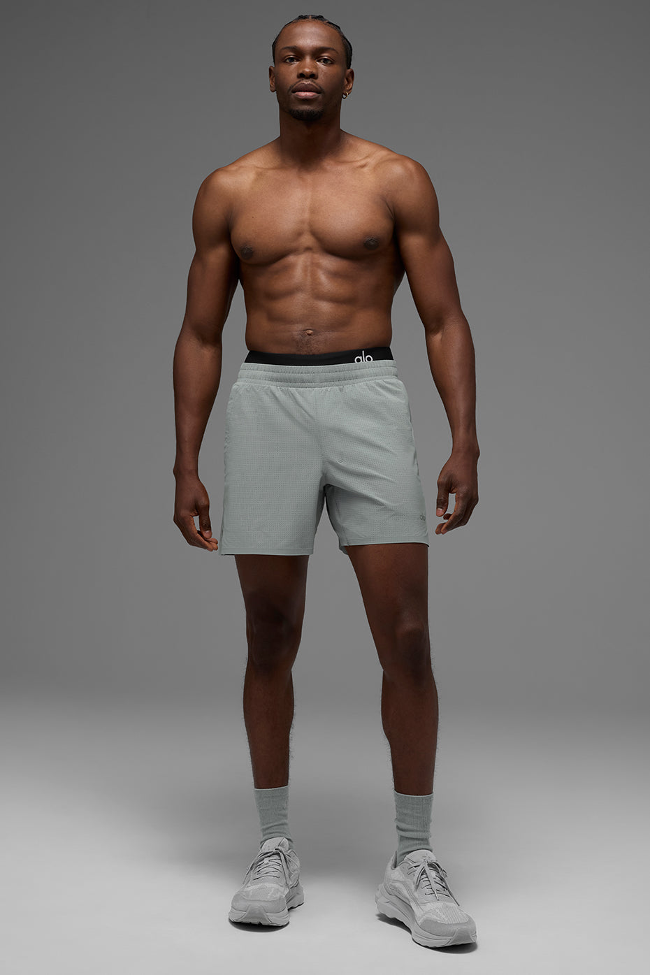5" Traction Running Short - Lunar Grey