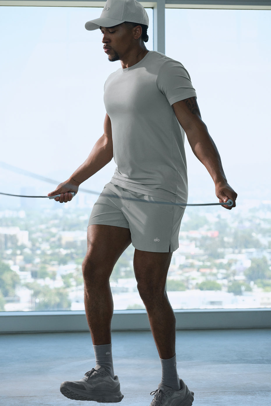 5" Traction Running Short - Lunar Grey