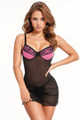 Pink and Black Underwire Chemise