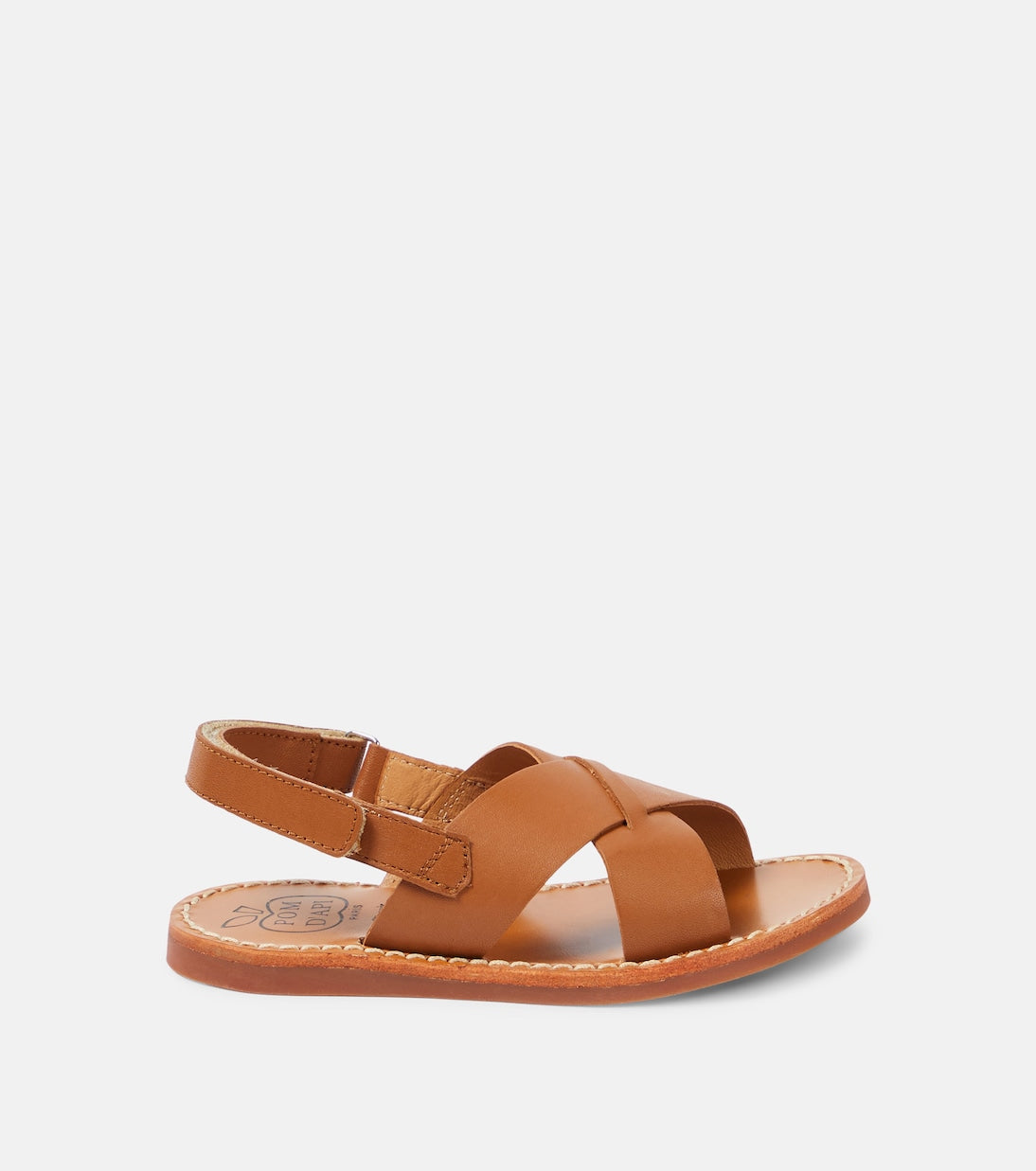 Pom d'Api - Plage-Stitch Cross leather sandals