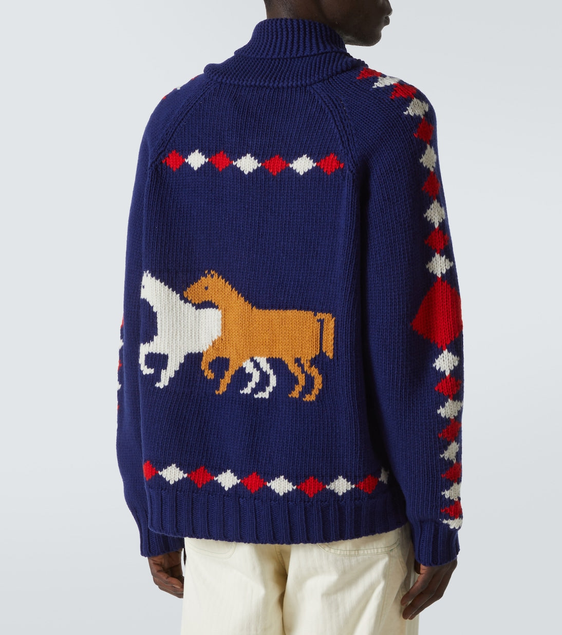 Bode - Diamond Corral wool zip-up cardigan