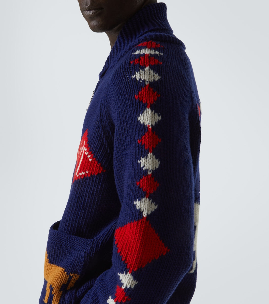 Bode - Diamond Corral wool zip-up cardigan