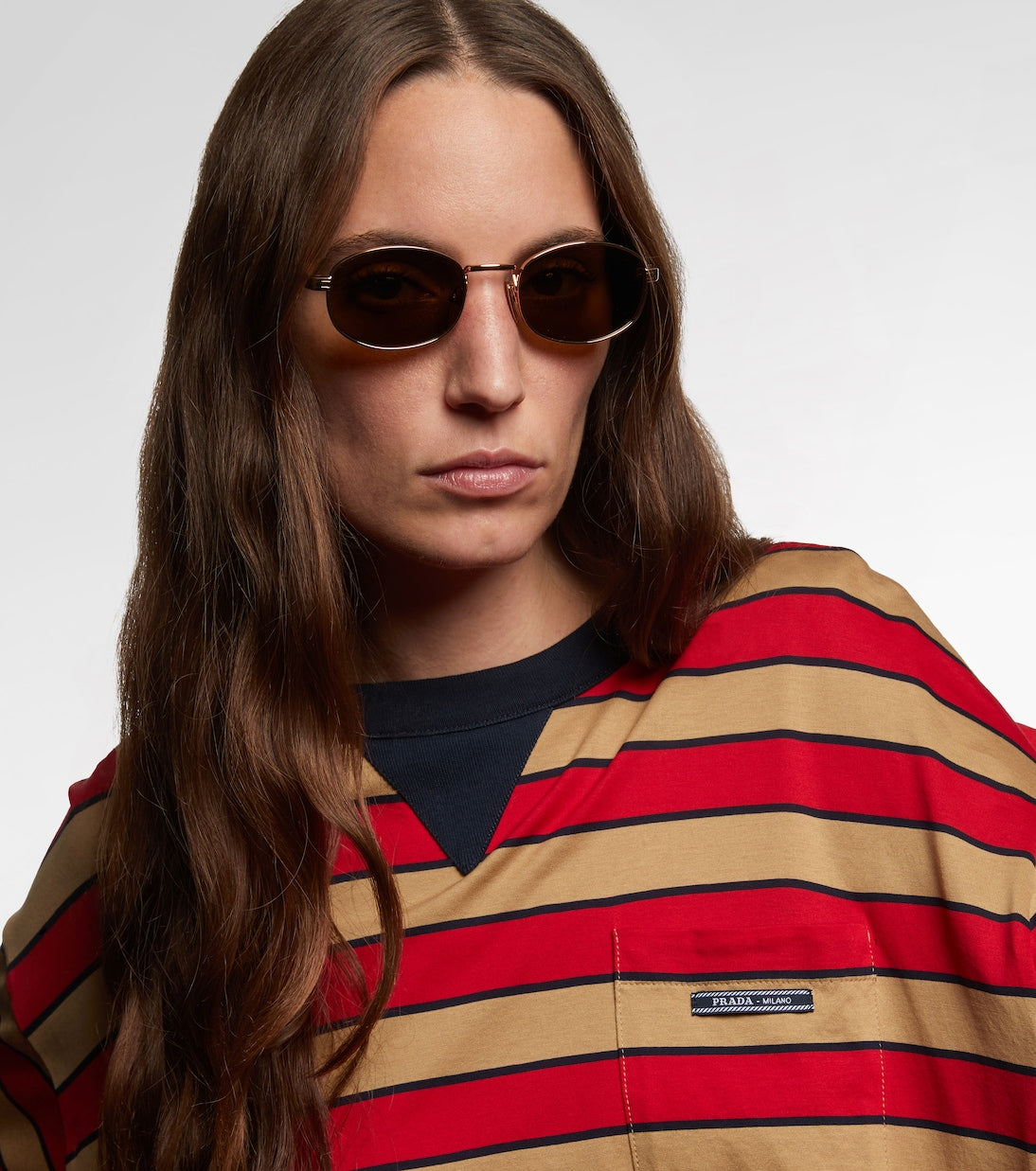 Prada - Iconic Plaque round sunglasses
