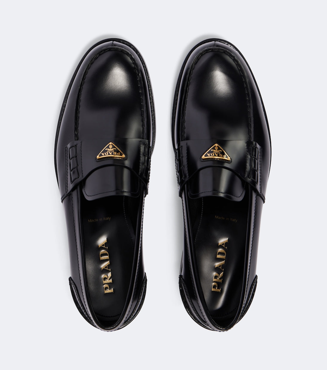 Prada - Logo leather loafers