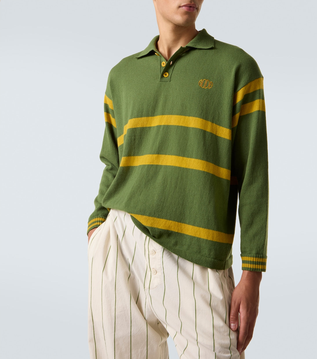 Bode - Striped virgin wool polo sweater