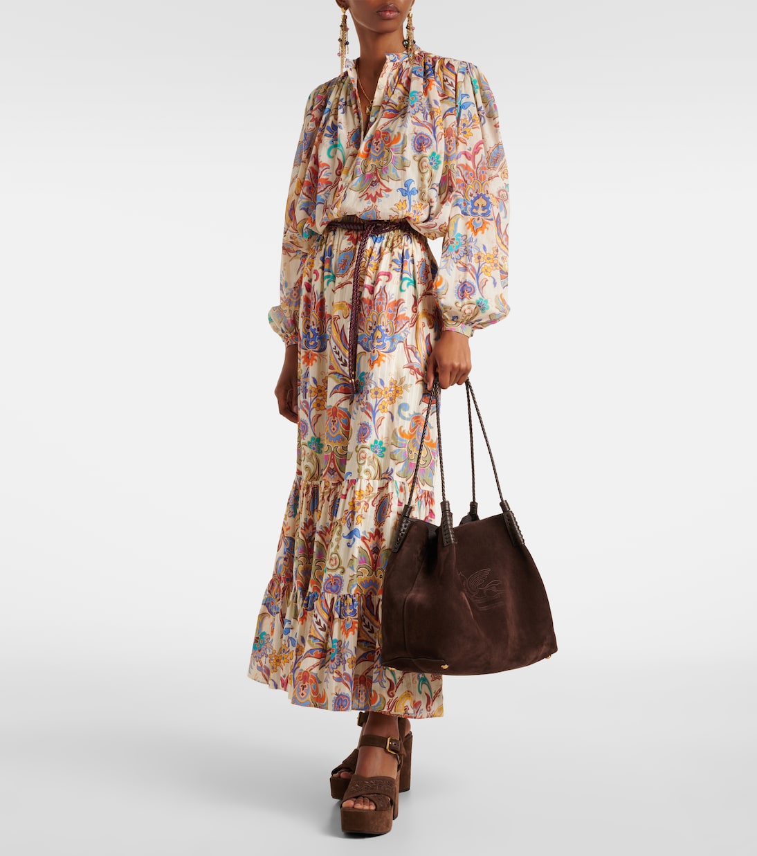 Etro - Libra Medium suede tote bag
