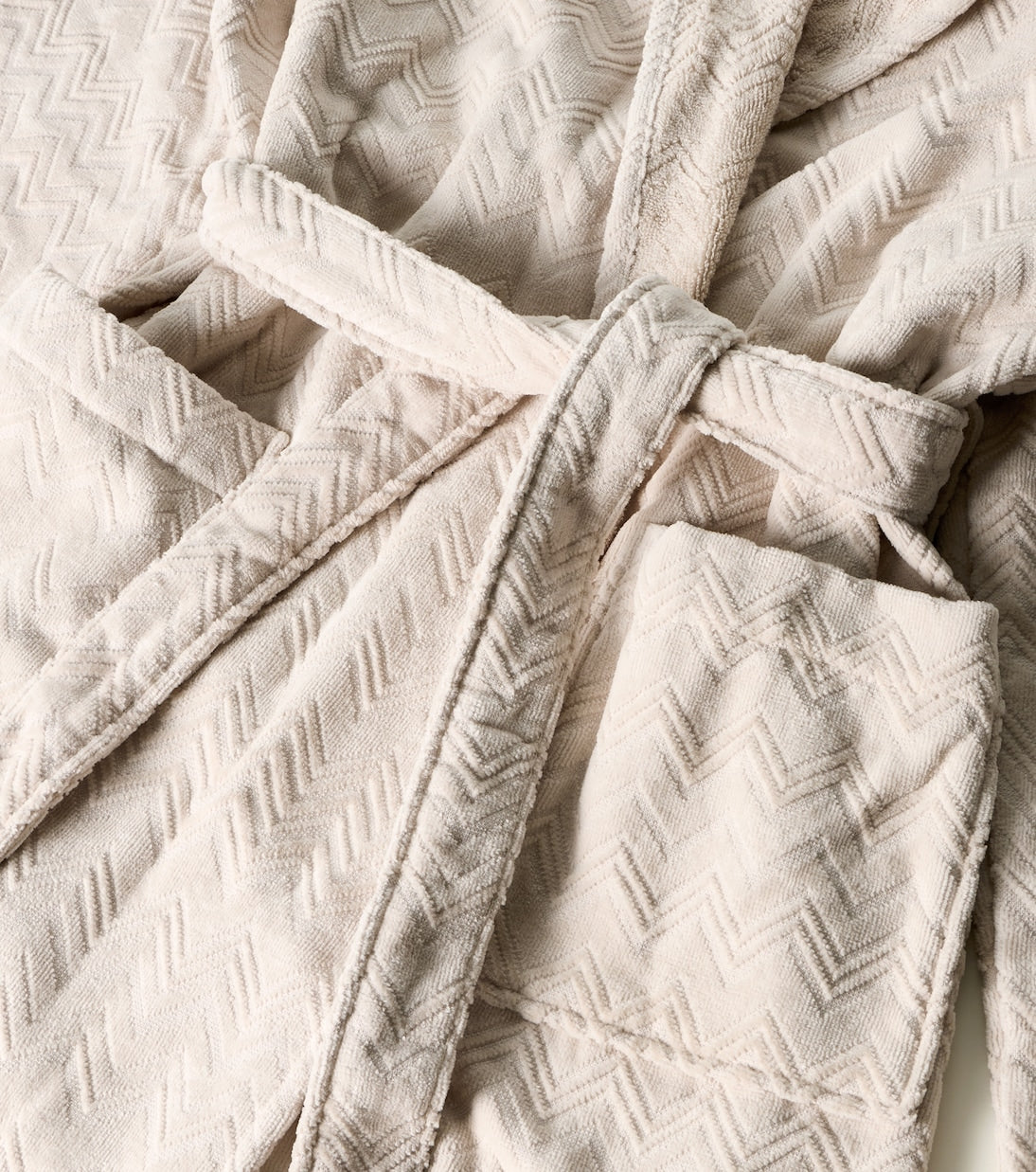 Missoni - Chalk Zigzag cotton terry bathrobe