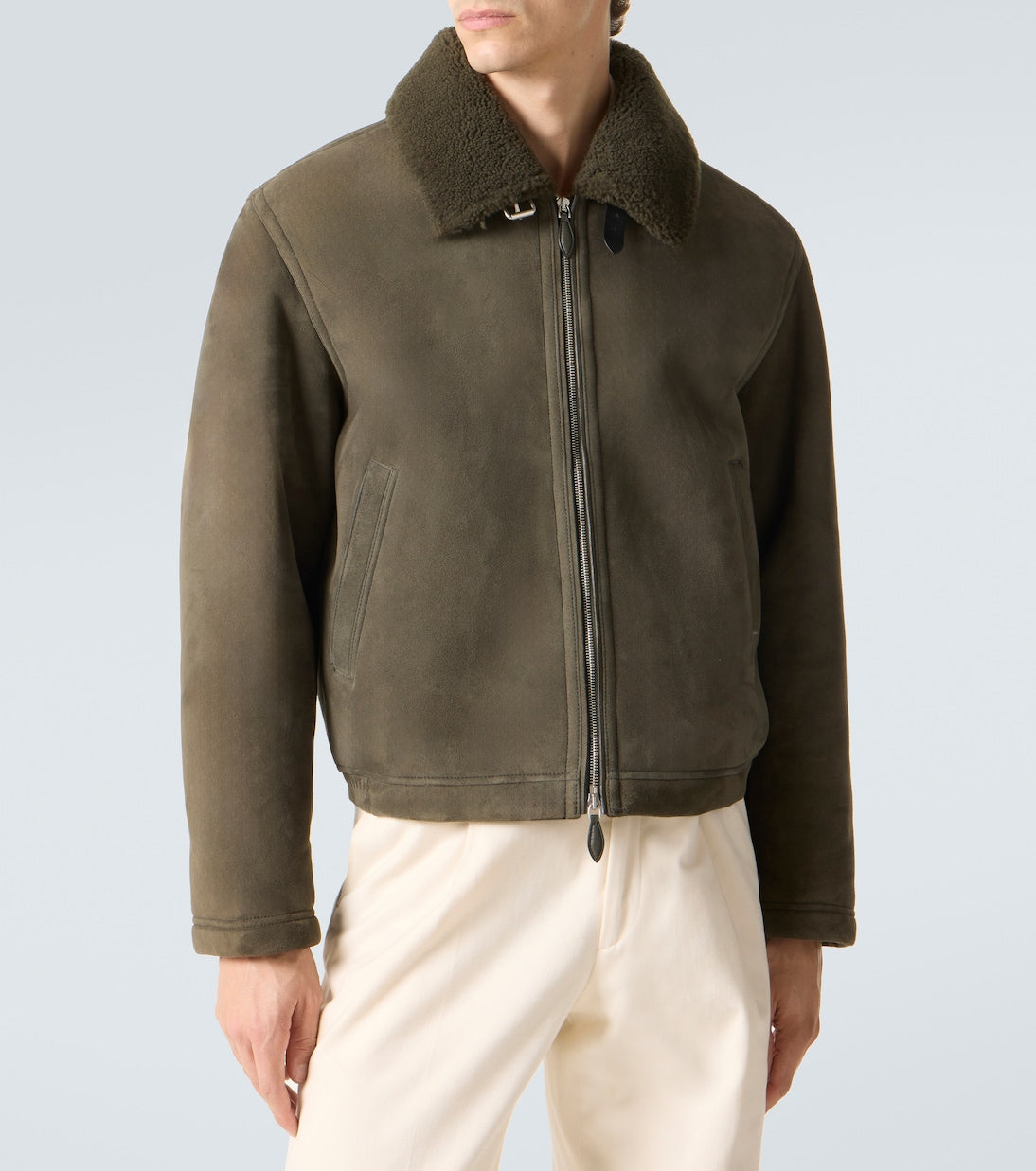 Berluti - Shearling-lined suede blouson jacket