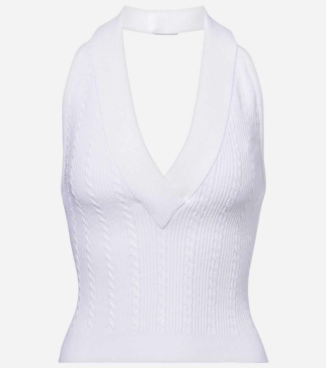 Balmain - Cable-knit halterneck top