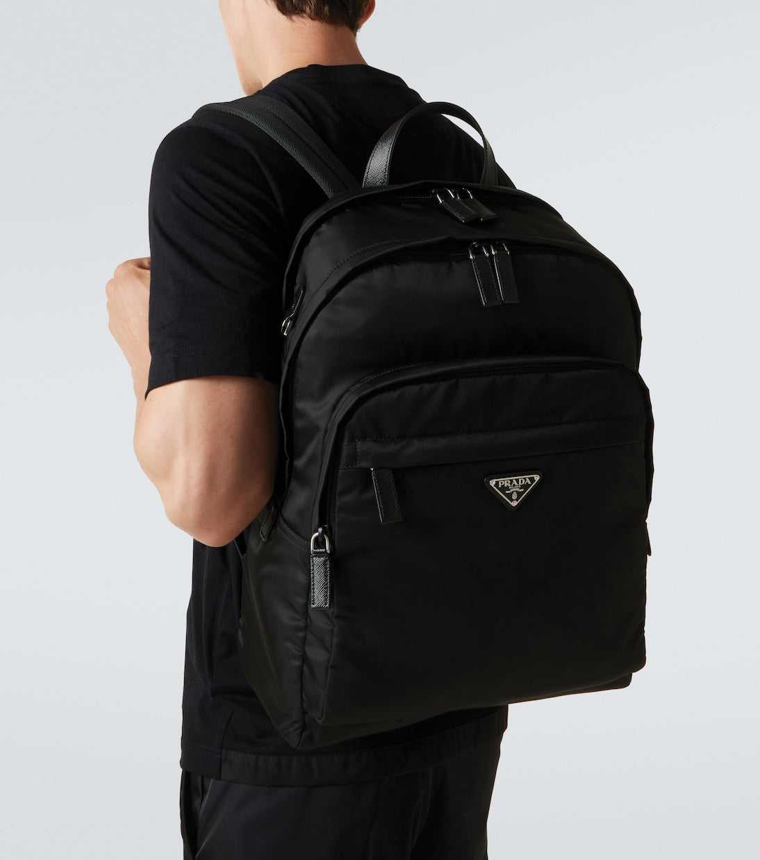 Prada - Re-Nylon leather-trimmed backpack