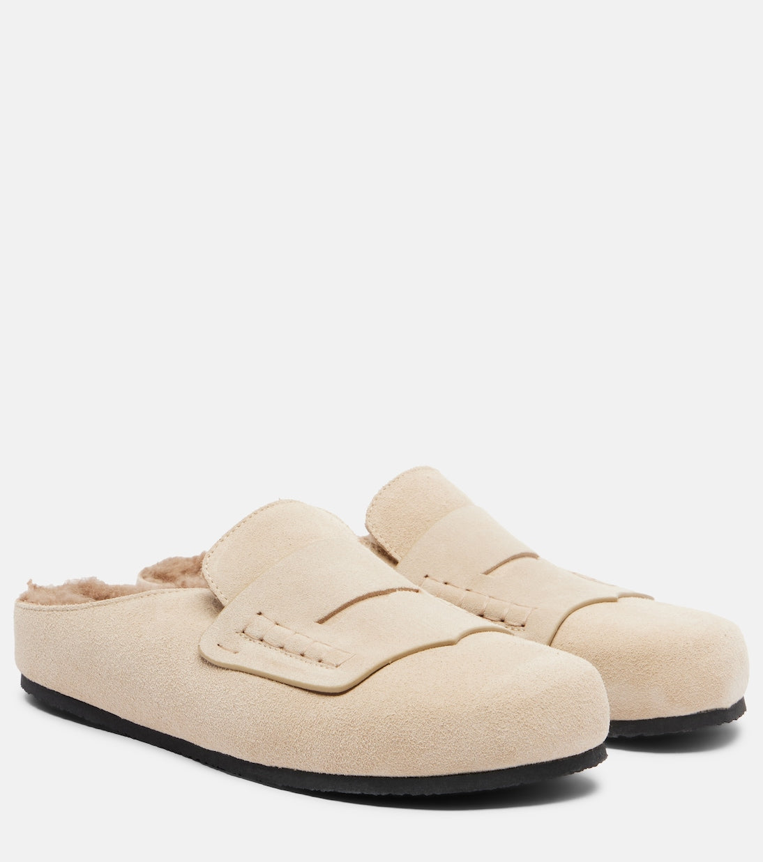 Jacquemus - Shearling-lined suede mules