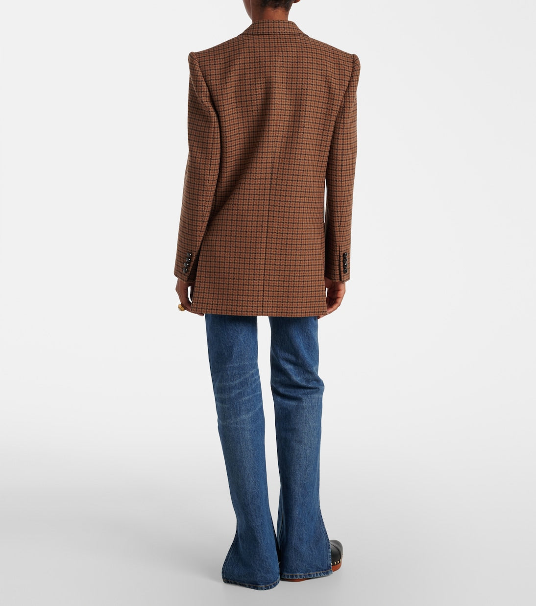 Chloé - Checked double-breasted wool-blend blazer