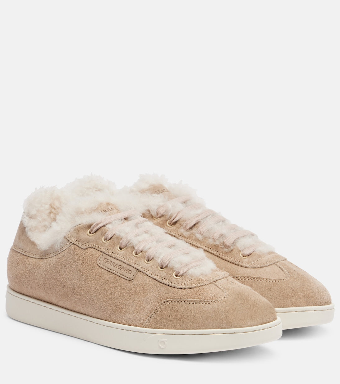 Ferragamo - Shearling-lined suede sneakers