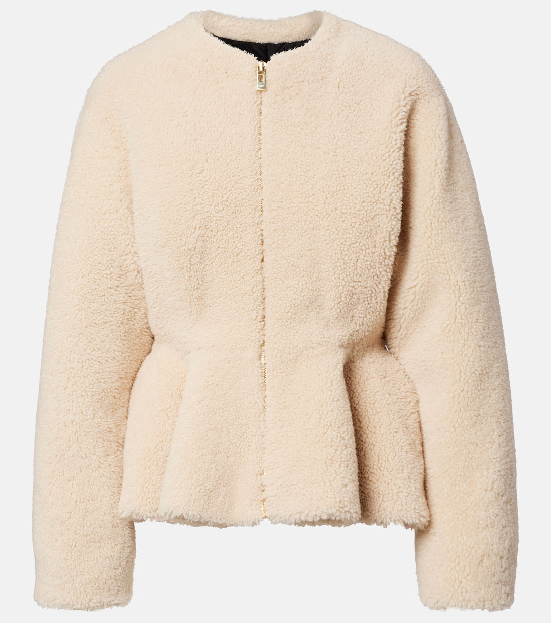Alaïa - Peplum shearling jacket