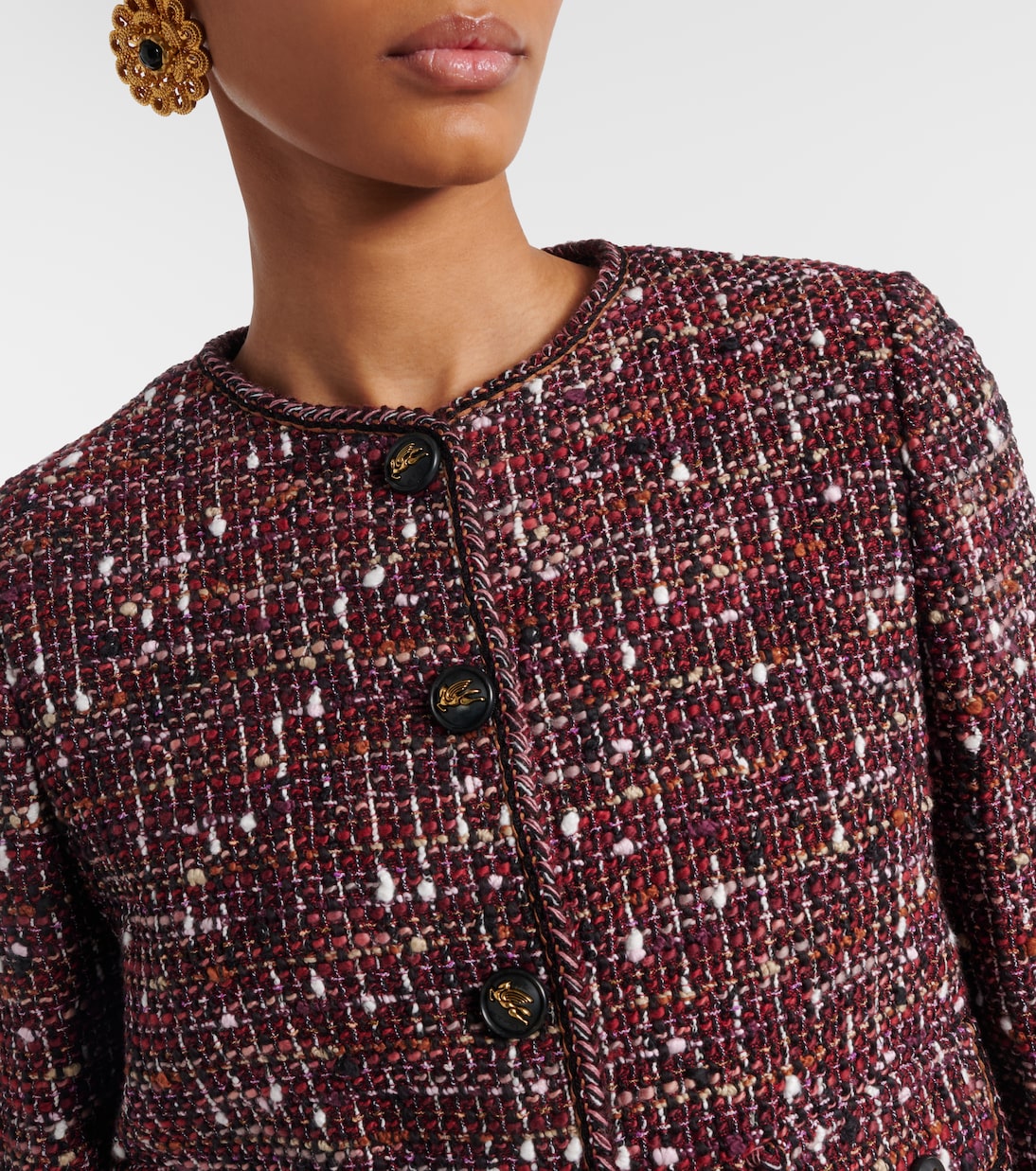Etro - Cropped cotton-blend bouclé jacket