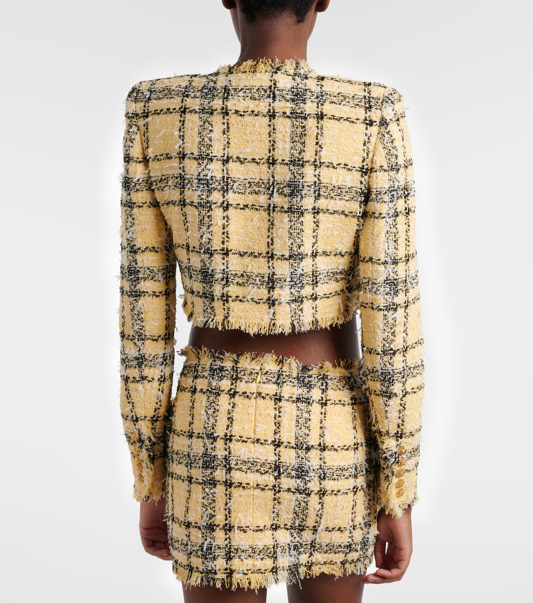 Balmain - Cropped sequined tweed jacket