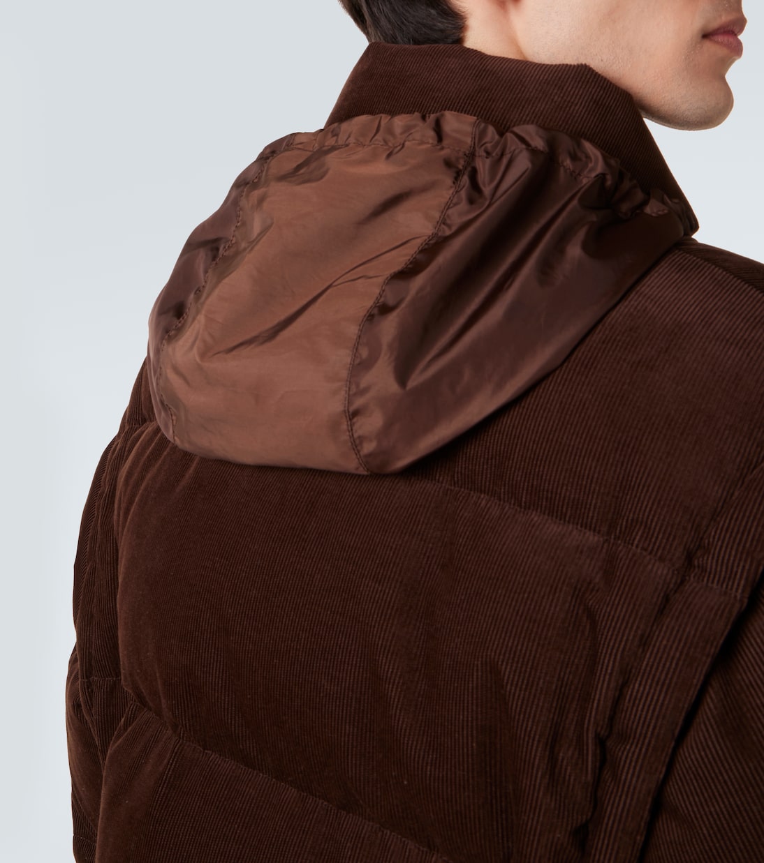Prada - Convertible cotton corduroy down jacket