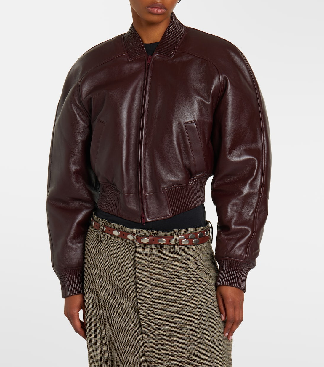 Phoebe Philo - Cropped leather bomber jacket