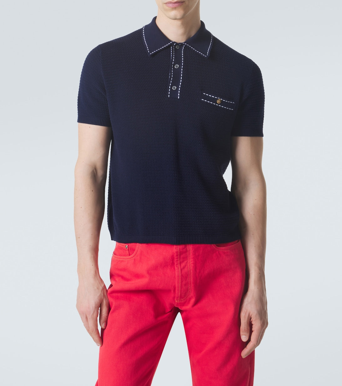 Versace - Cotton polo sweater