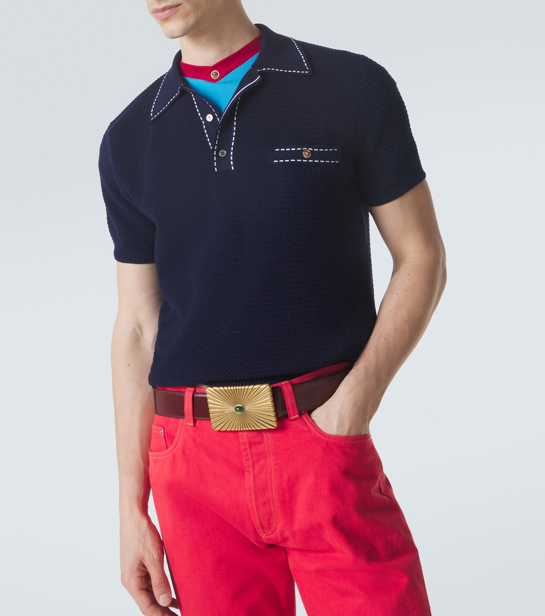 Versace - Cotton polo sweater