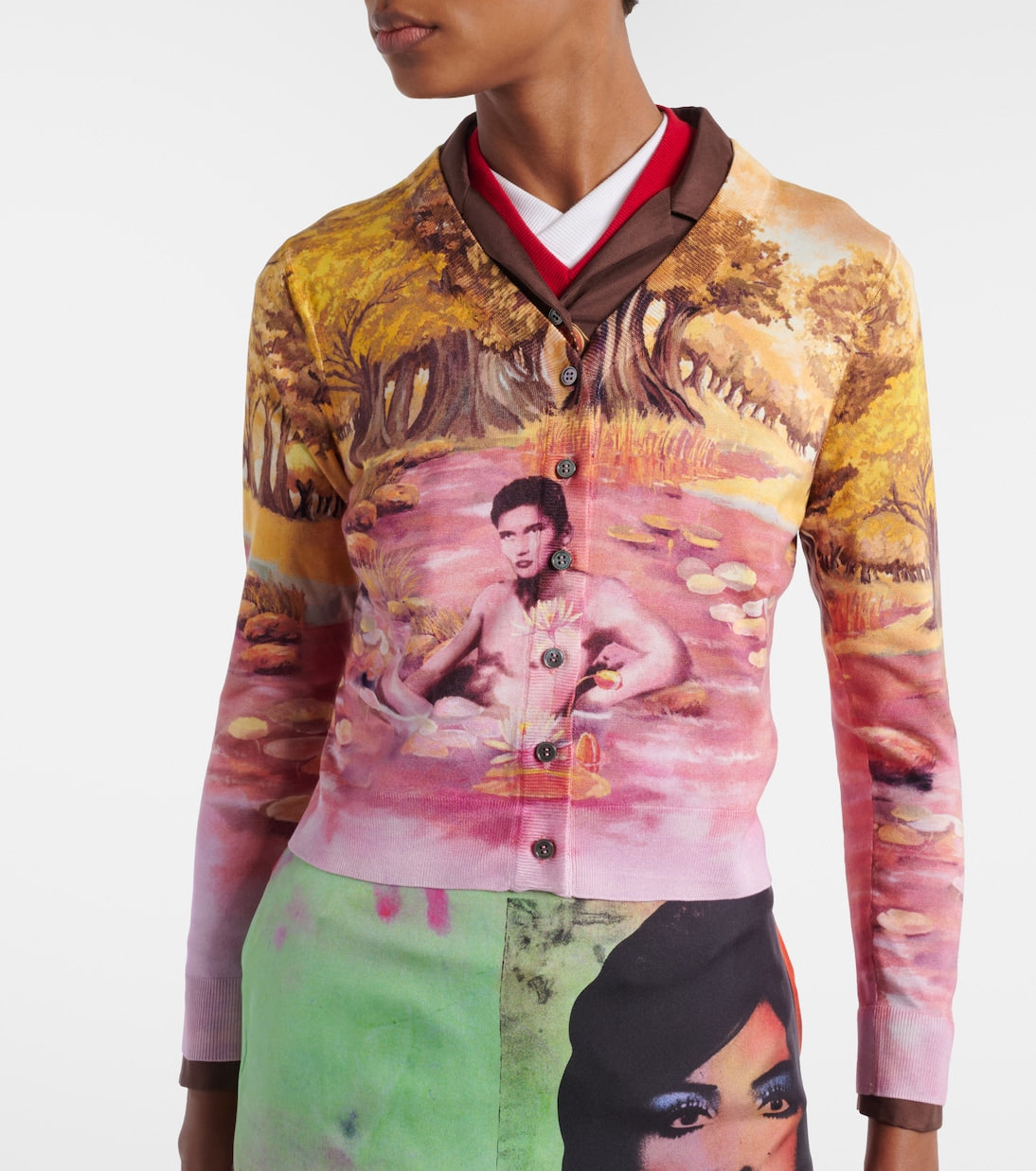Versace - Printed silk cardigan