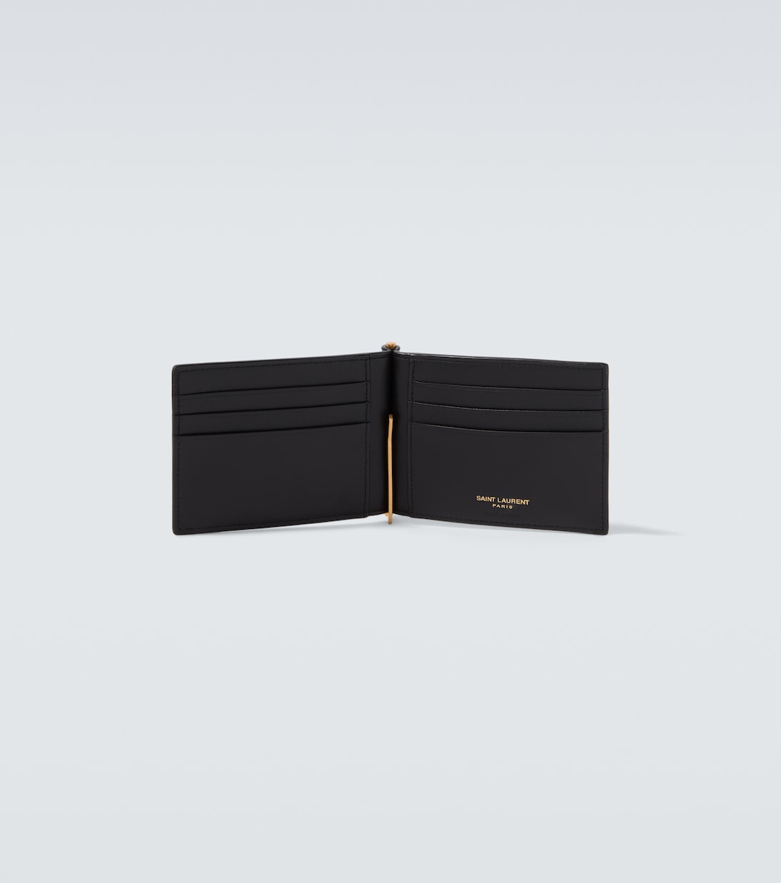 Saint Laurent - Tiny Cassandre croc-effect leather wallet