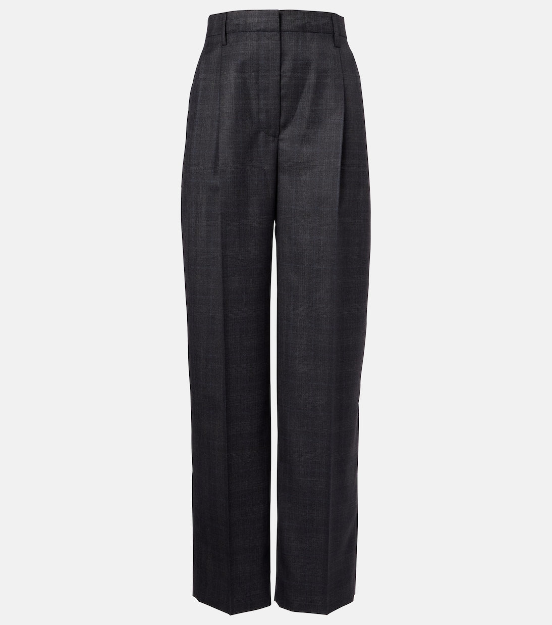 Prada - Checked wool wide-leg pants