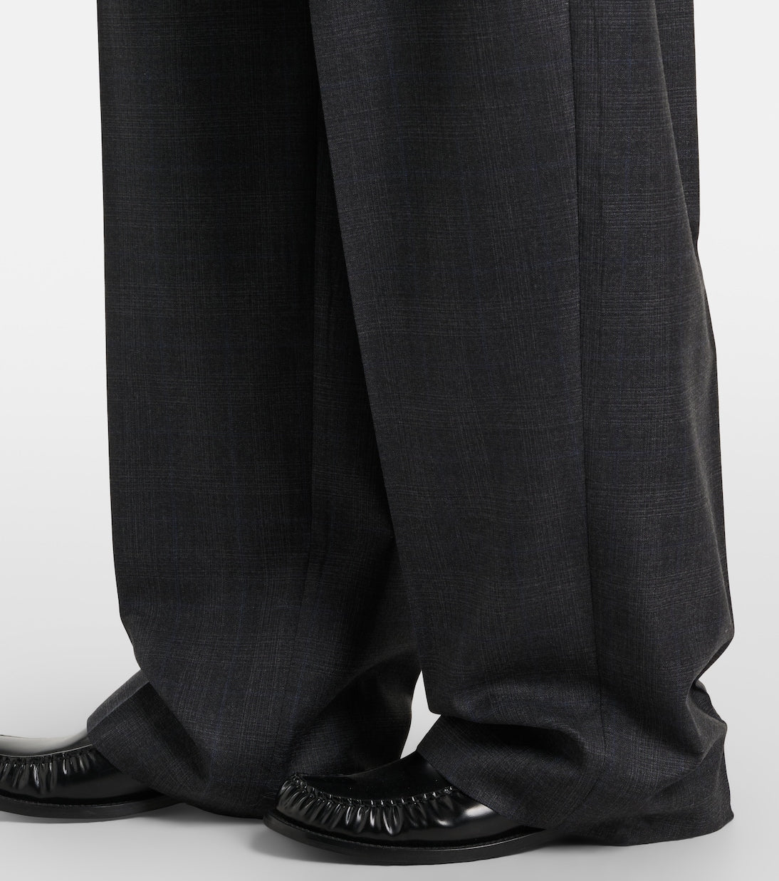 Prada - Checked wool wide-leg pants