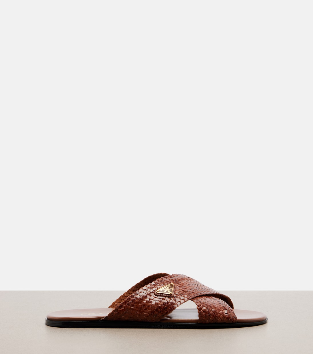 Prada - Woven leather slides